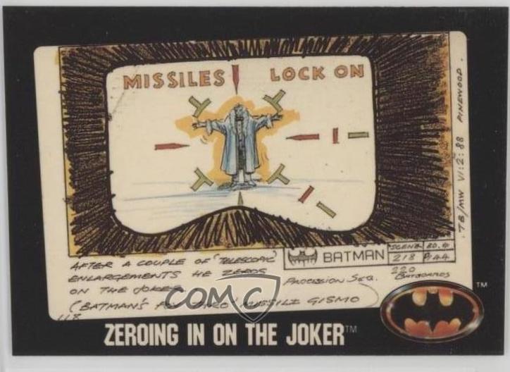 1989 Topps Batman Bonus Zeroing in on the Joker #D card