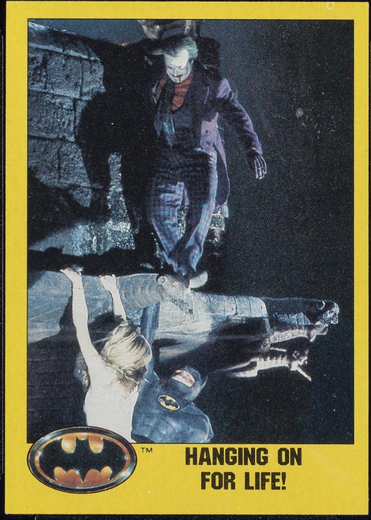 1989 Topps Batman Hanging on for Life! #159 card