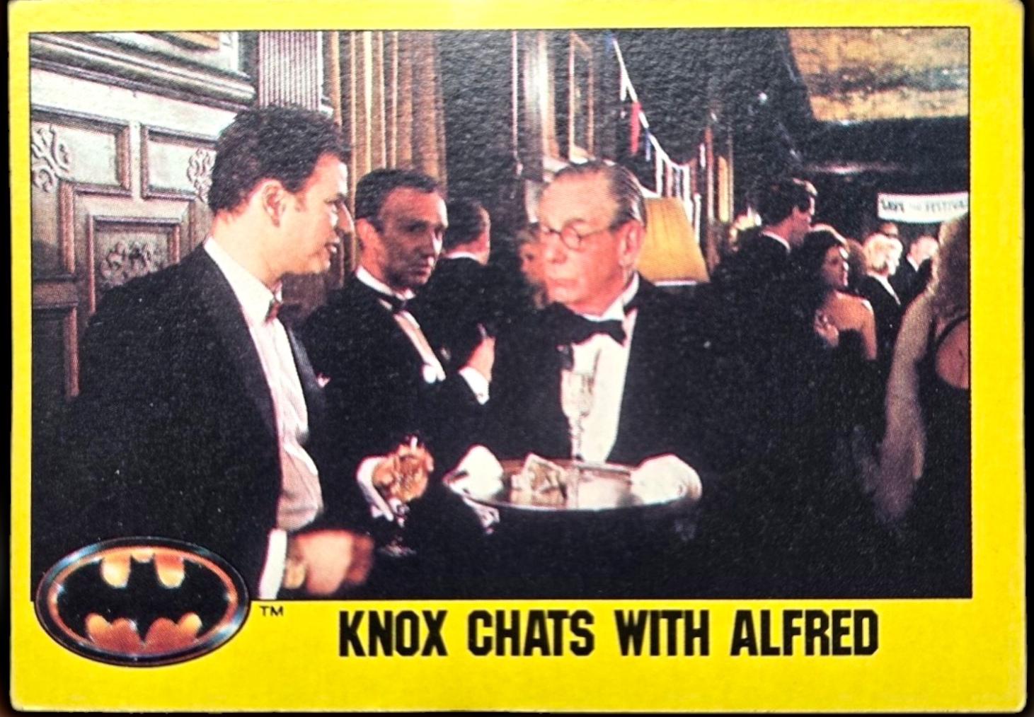 1989 Topps Batman Knox chats with Alfred #181 card