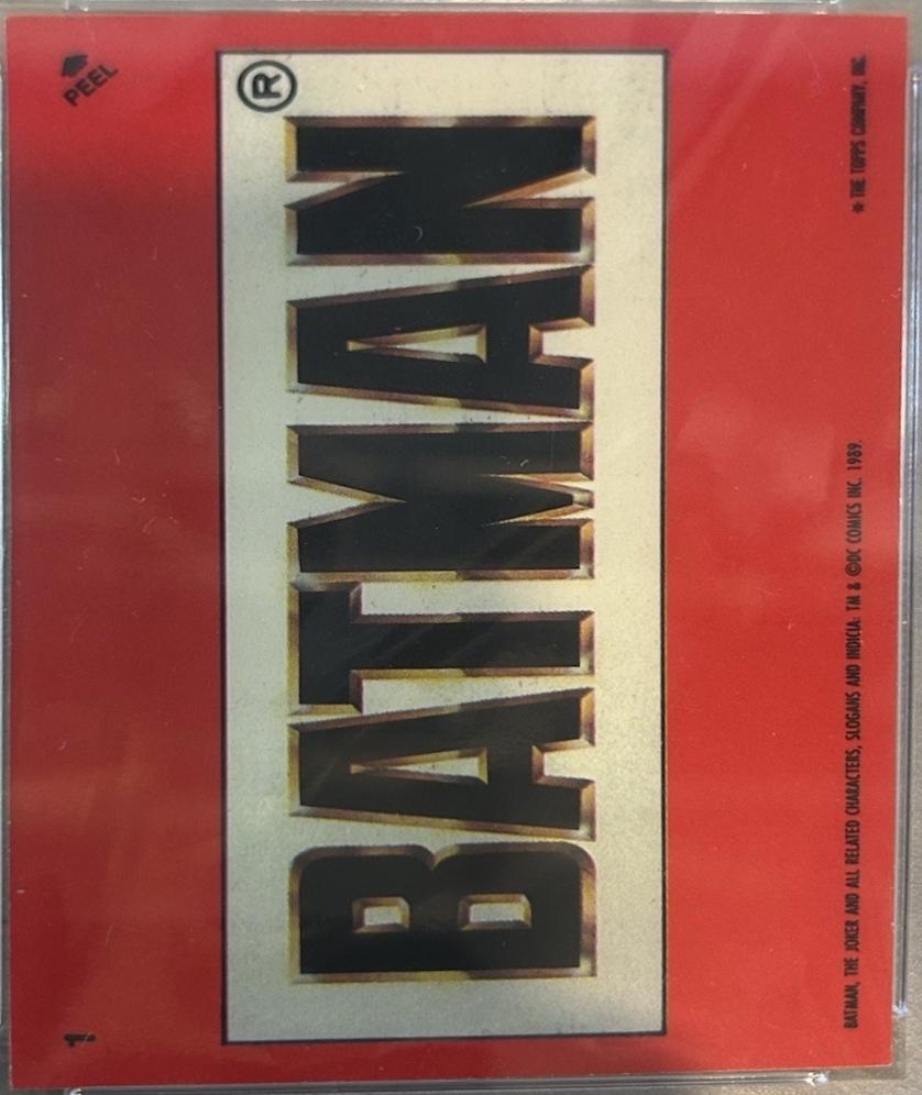 1989 Topps Batman Sticker Batman #1 card