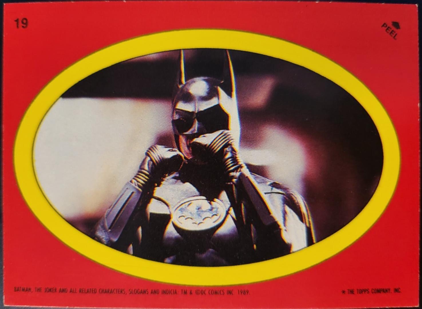 1989 Topps Batman Sticker Batman #19 card