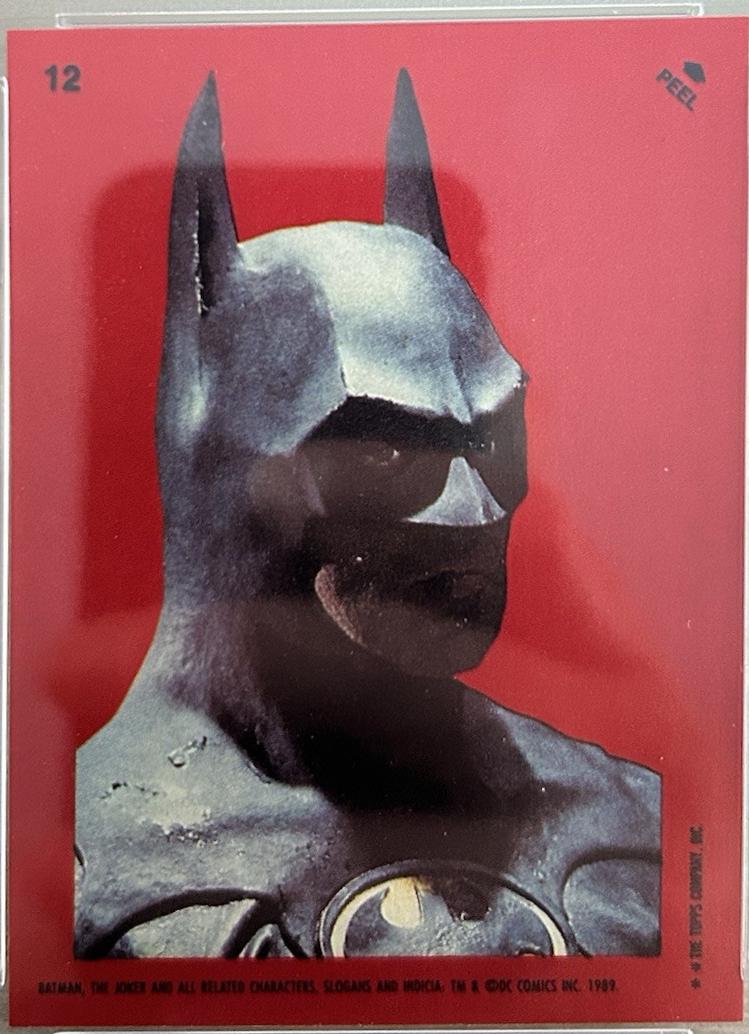 1989 Topps Batman Sticker Batman Statue #12 card