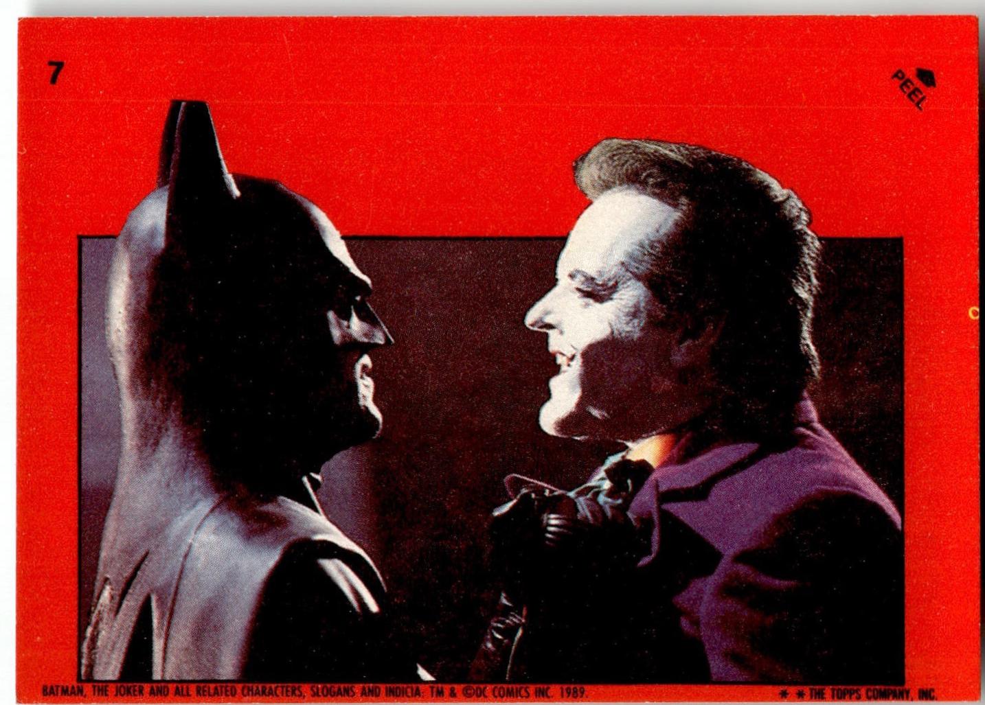 1989 Topps Batman Sticker Batman vs. Joker #7 card