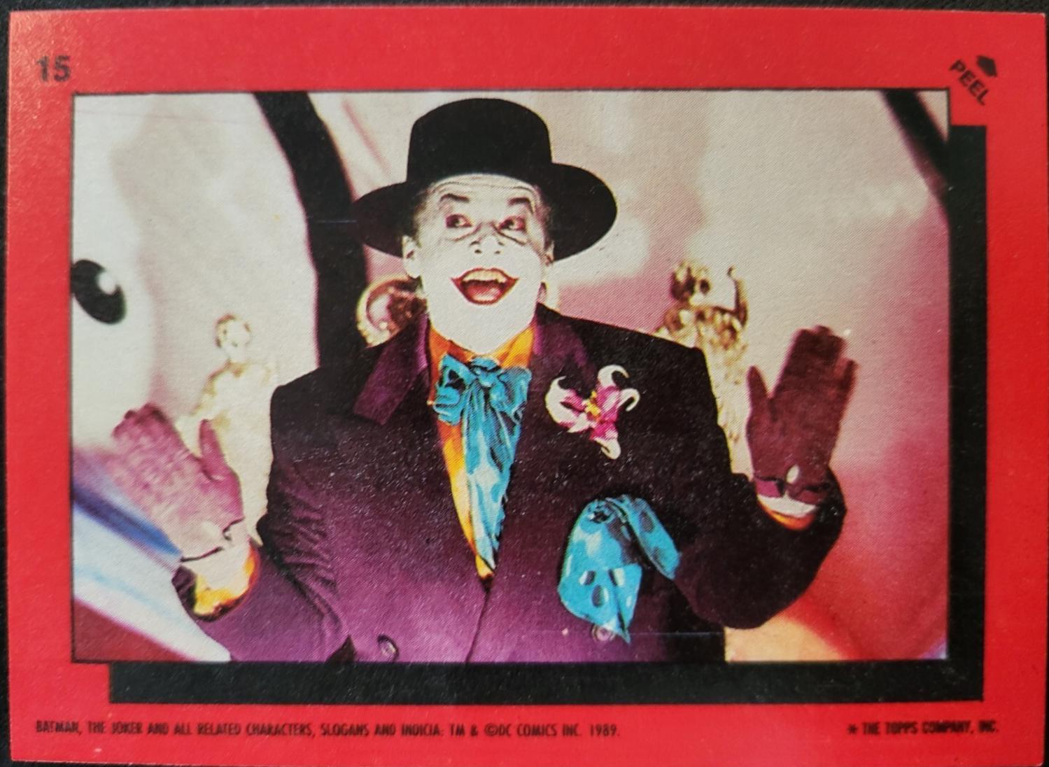 1989 Topps Batman Sticker Joker #15 card