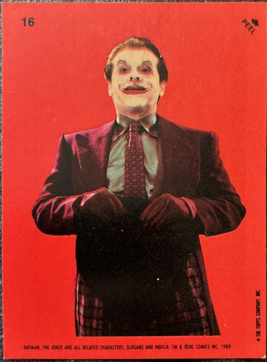 1989 Topps Batman Sticker Joker #16 card