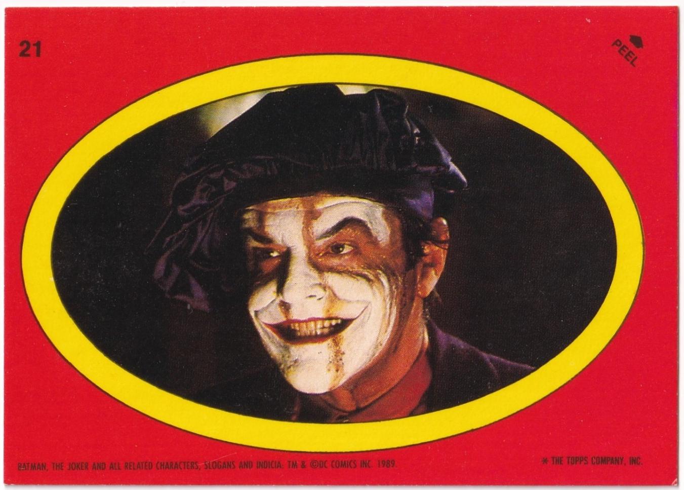 1989 Topps Batman Sticker Joker #21 card