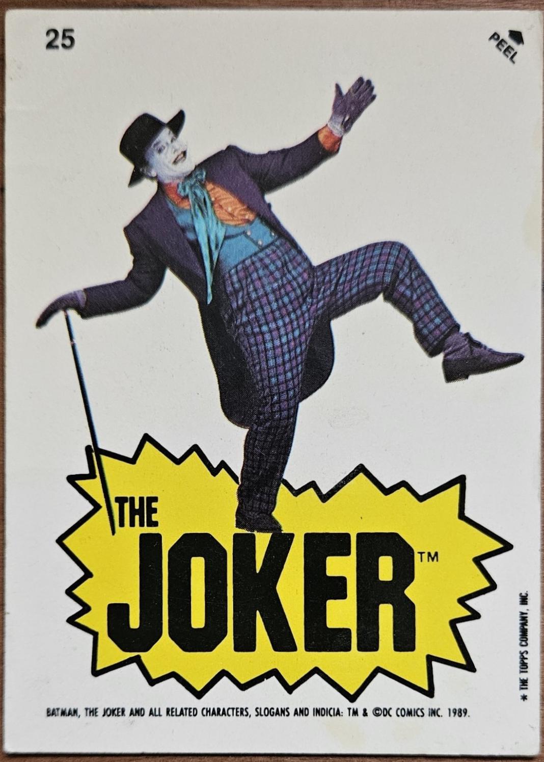 1989 Topps Batman Sticker Joker #25 card