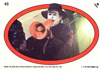 1989 Topps Batman Sticker Joker #43 card