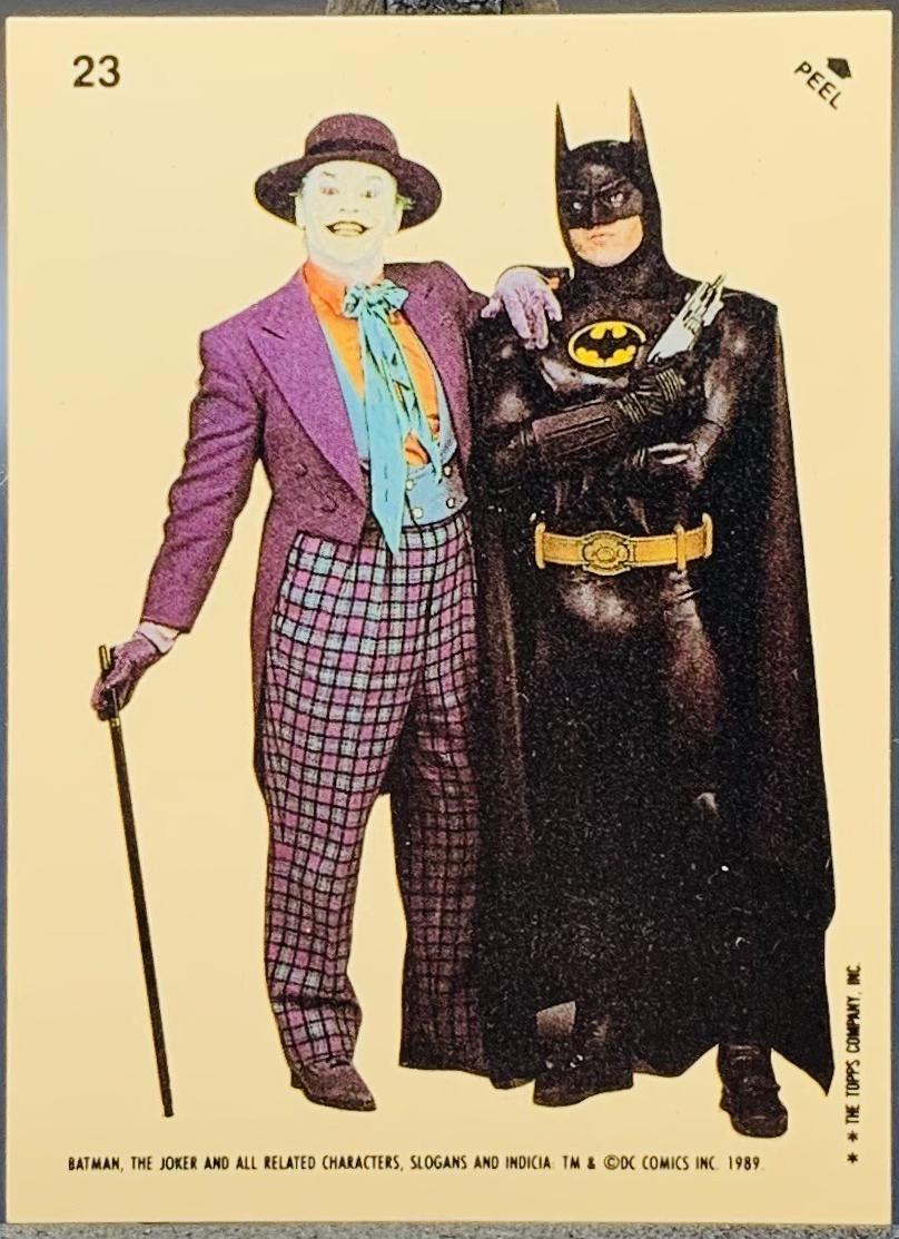 1989 Topps Batman Sticker Joker and Batman #23 card