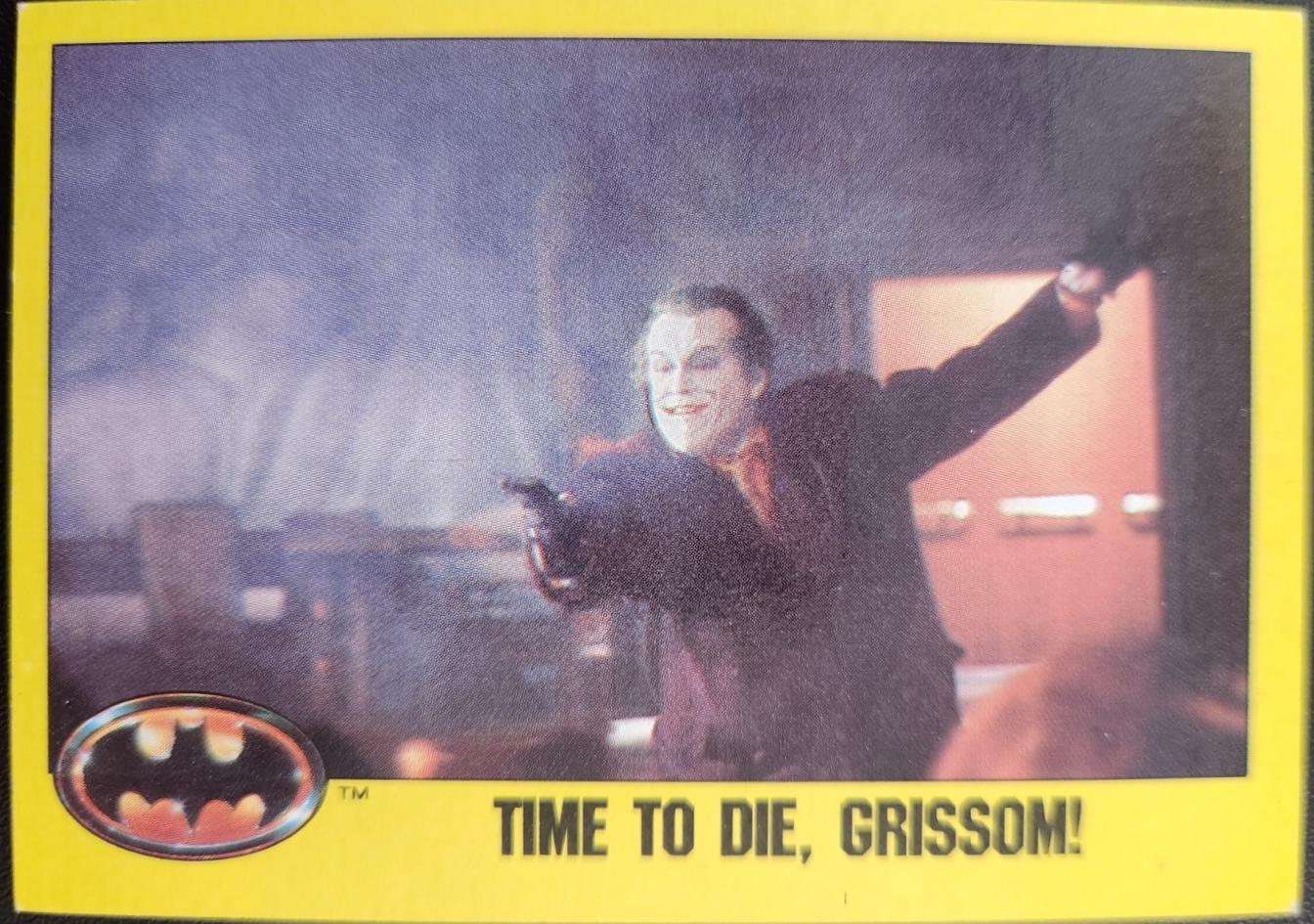 1989 Topps Batman Time to Die Grissom! #140 card