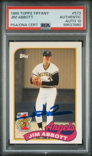 1989 Topps Tiffany Jim Abbott #573 card