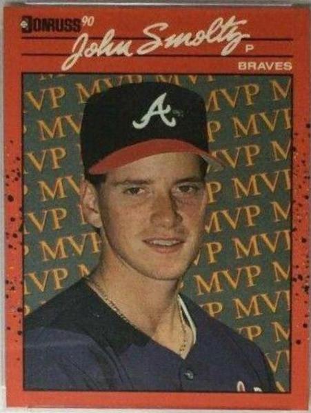 1990 Donruss MVP John Smoltz [Photo of Tom Glavine] #BC-12 card