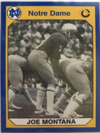 1990 Notre Dame Collegiate Collection Joe Montana #170 card