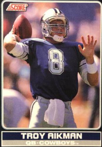 1990 Panini Score Young Superstars Troy Aikman #8 card