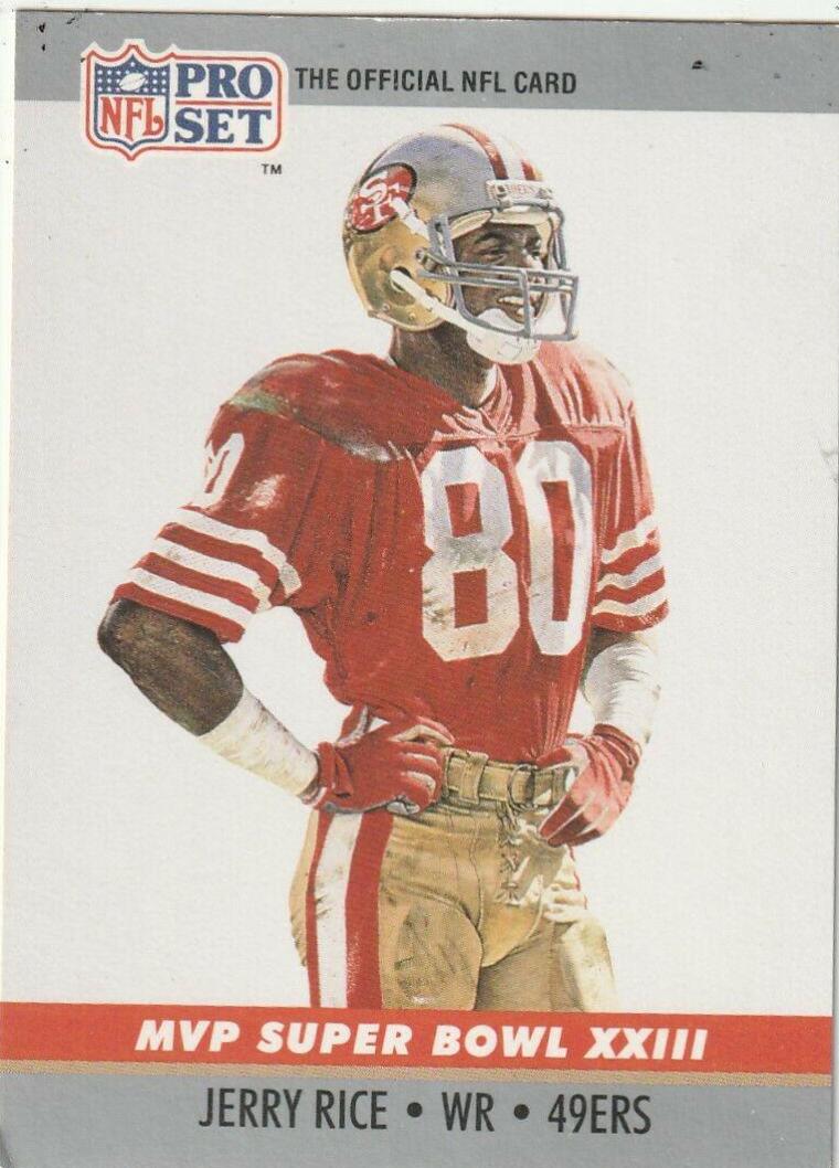 1990 Pro Set Super Bowl MVP Jerry Rice #23 card