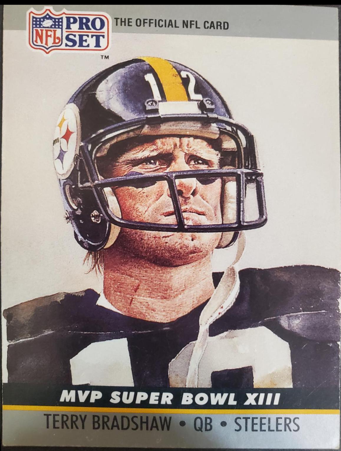 1990 Pro Set Super Bowl MVP Terry Bradshaw #13 card