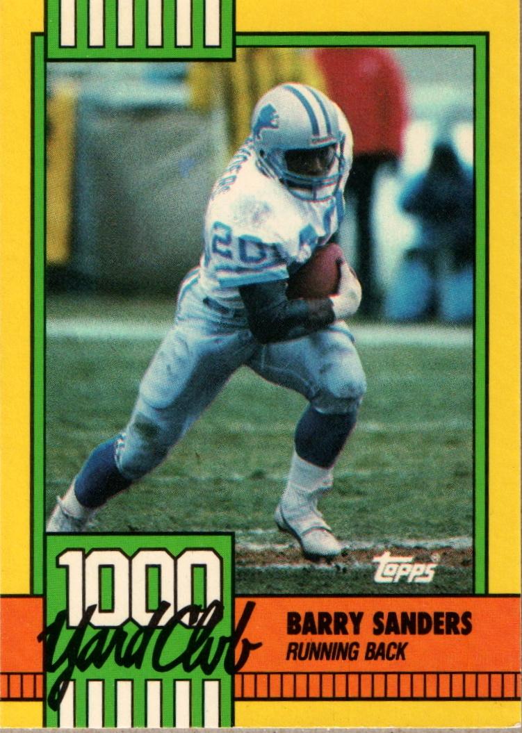1990 Topps 1000 Yard Club Barry Sanders #3 card