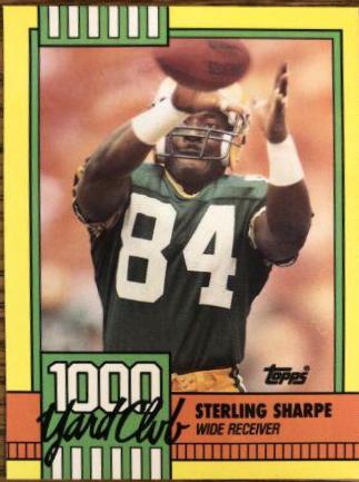 1990 Topps 1000 Yard Club Sterling Sharpe #4 card