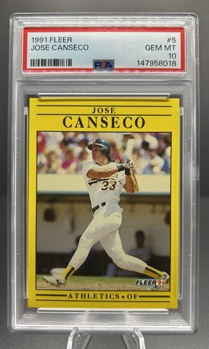 1991 Fleer Jose Canseco #5 card