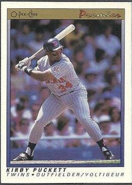 1991 O Pee Chee Premier Kirby Puckett #96 card