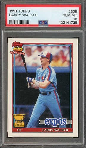 1991 Topps Larry Walker #339 card