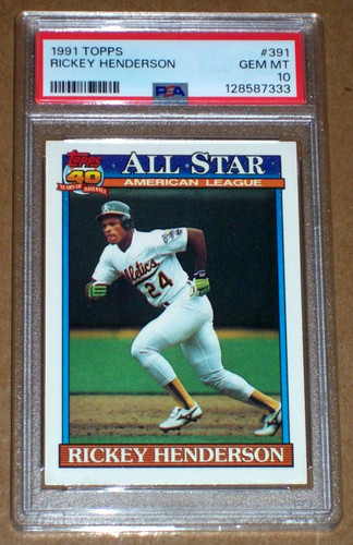 1991 Topps Rickey Henderson #391 card