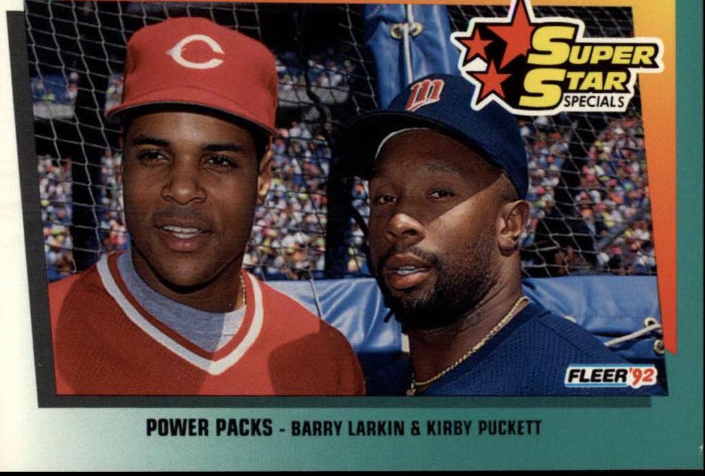 1992 Fleer Power Packs: Barry Larkin / Kirby Puckett #704 card