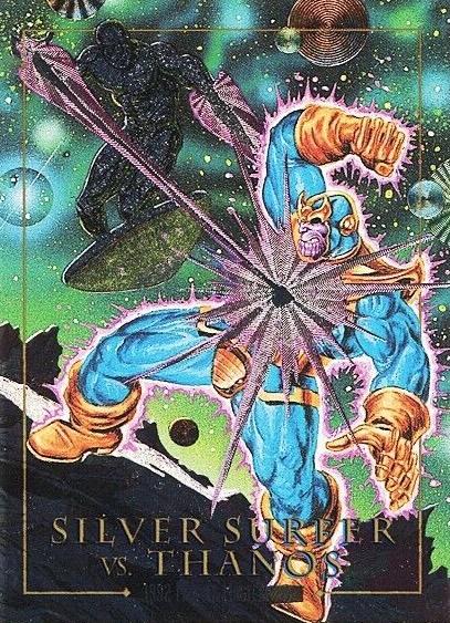 1992 Masterpieces Battle Spectra Silver Surfer vs. Thanos #2-D card