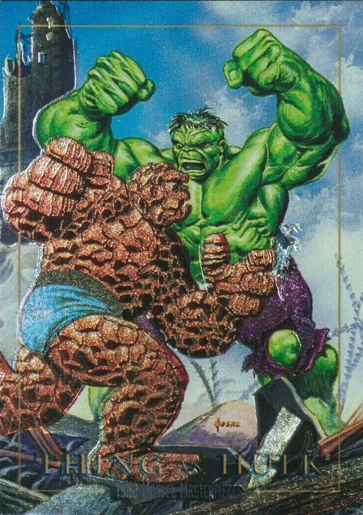 1992 Masterpieces Battle Spectra Thing vs. Hulk #1-D card