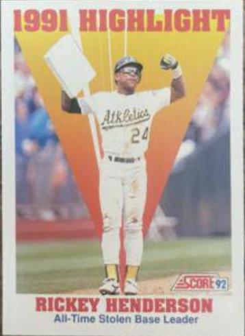 1992 Score Rickey Henderson #430 card