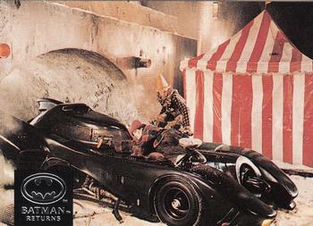 1992 Stadium Club Batman Returns The Batmobile is prepared for the first excit #52 card