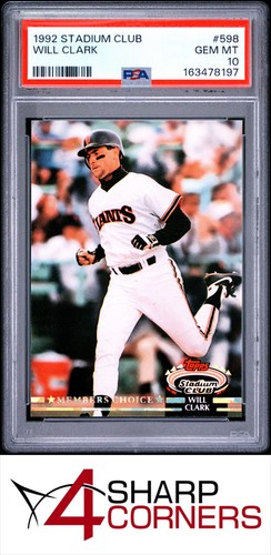 1992 Stadium Club Will Clark #598 card