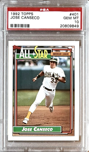 1992 Topps Jose Canseco #401 card