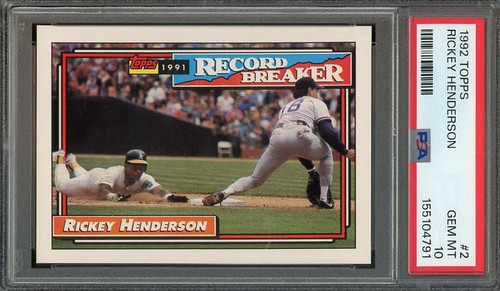 1992 Topps Rickey Henderson #2 card