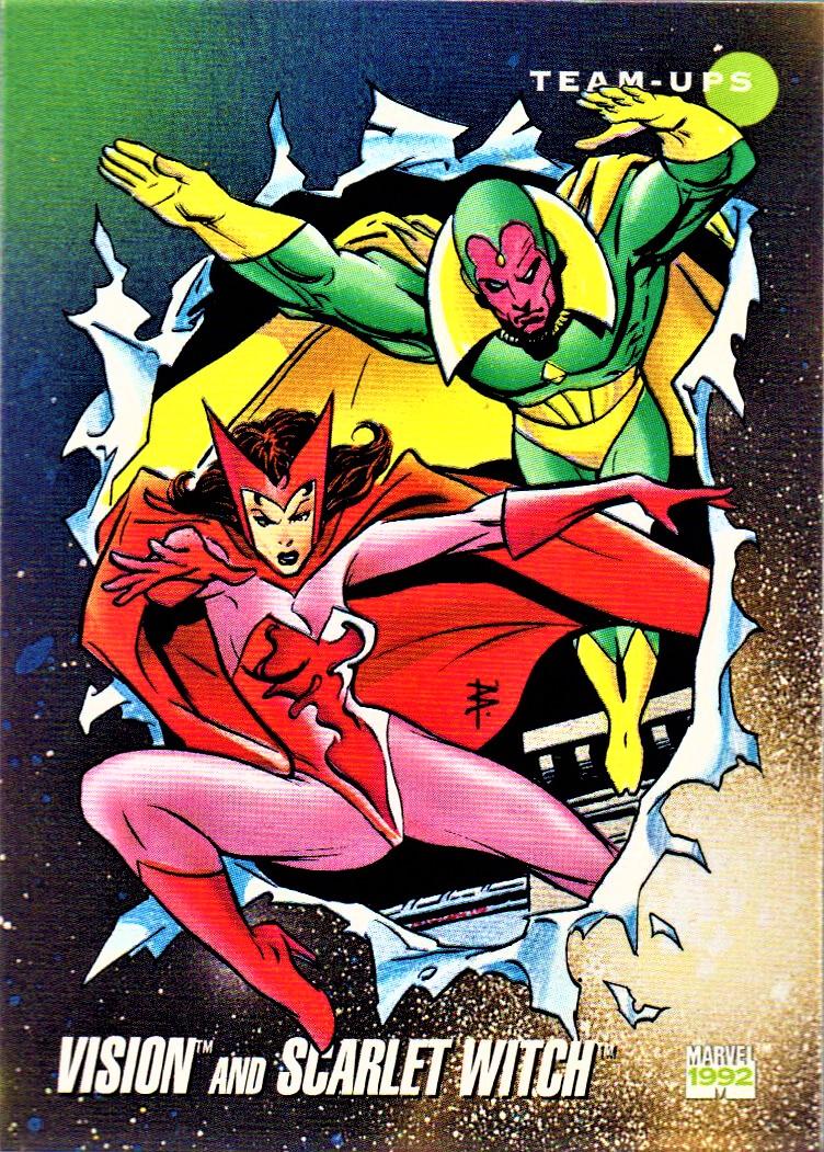 1992 Universe Vision and Scarlet Witch #85 card