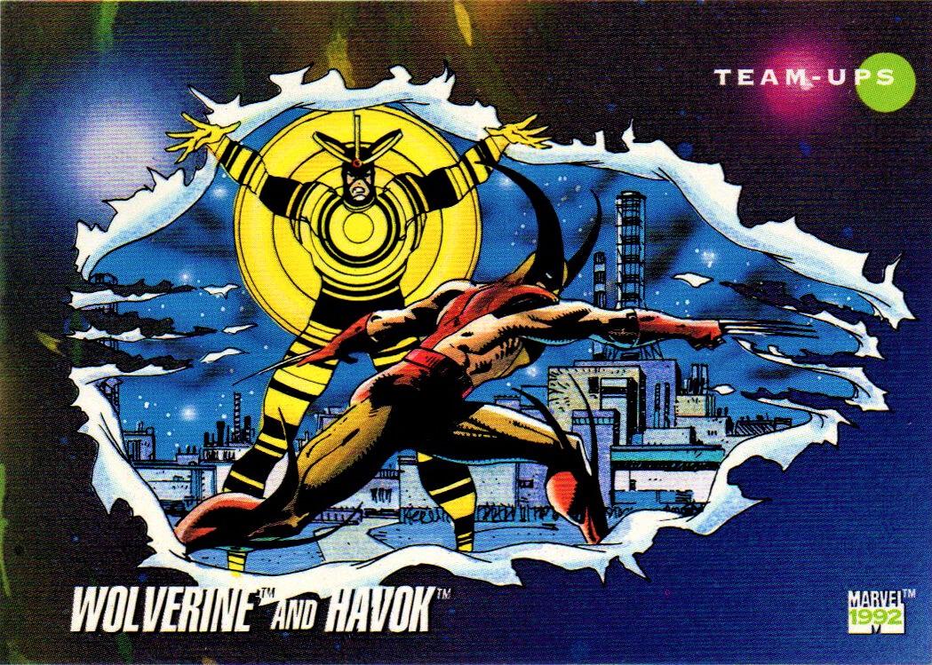 1992 Universe Wolverine and Havok #91 card