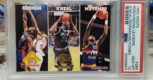1993 Hoops Rebounding Leaders: O'Neal, Rodman, Mutombo #284 card