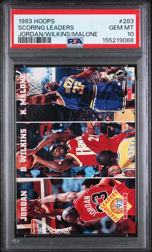 1993 Hoops Scoring Leaders: Jordan, Wilkins, Malone #283 card