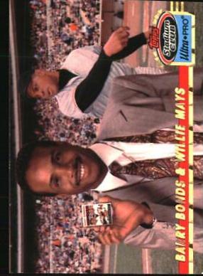 1993 Stadium Club Ultra Pro Barry Bonds, Willie Mays #8 card
