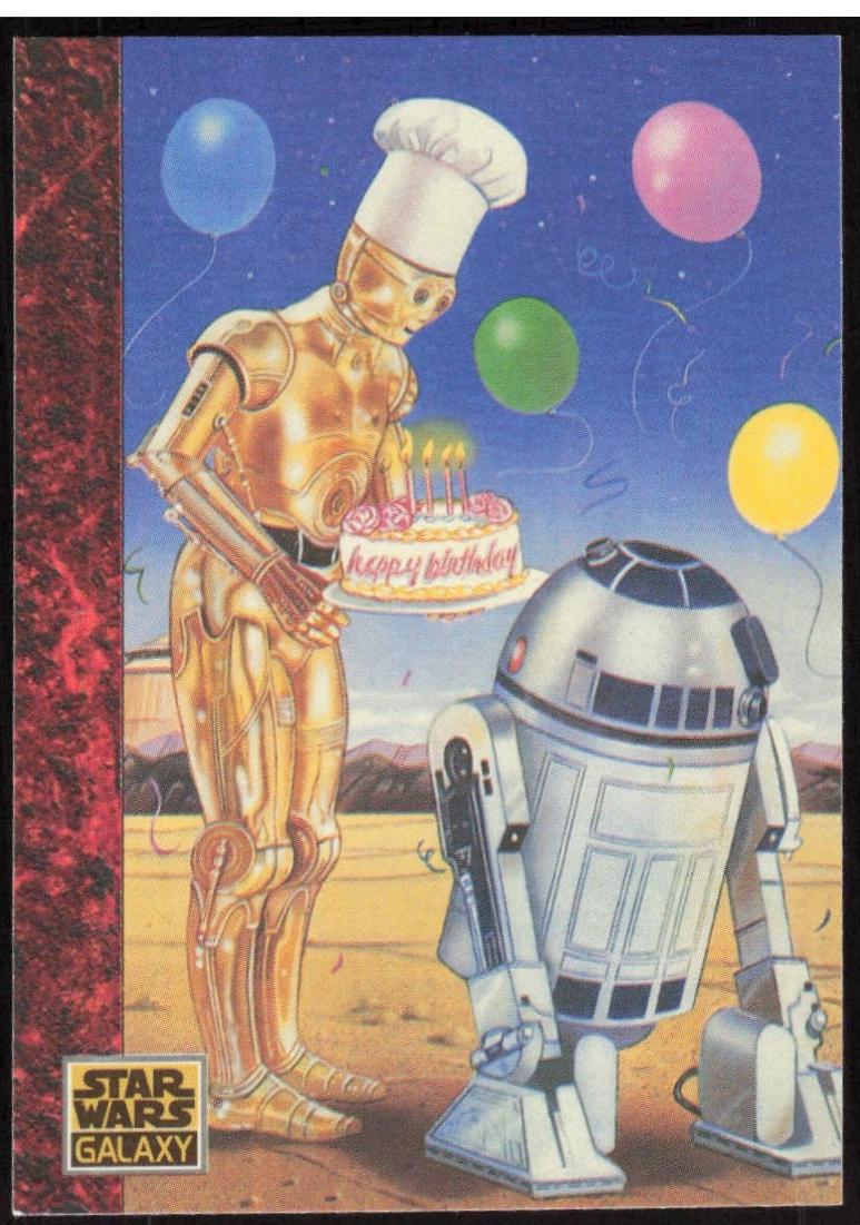 1993 Topps Galaxy Even Droids Celebrate #76 card