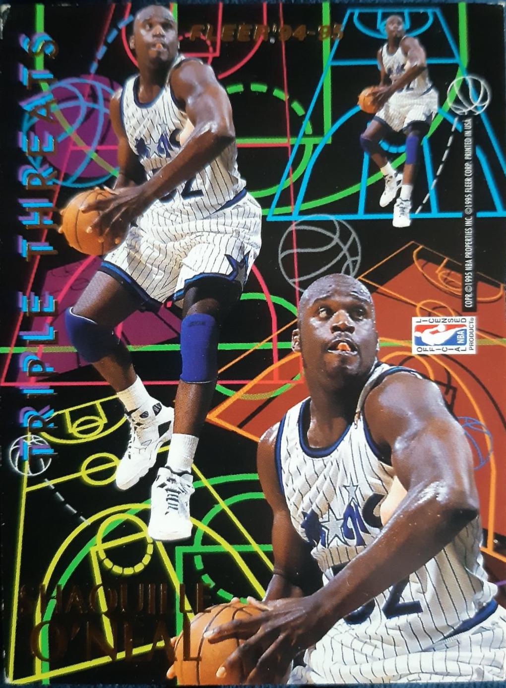 1994 Fleer Triple Threats Shaquille O'neal #7 card