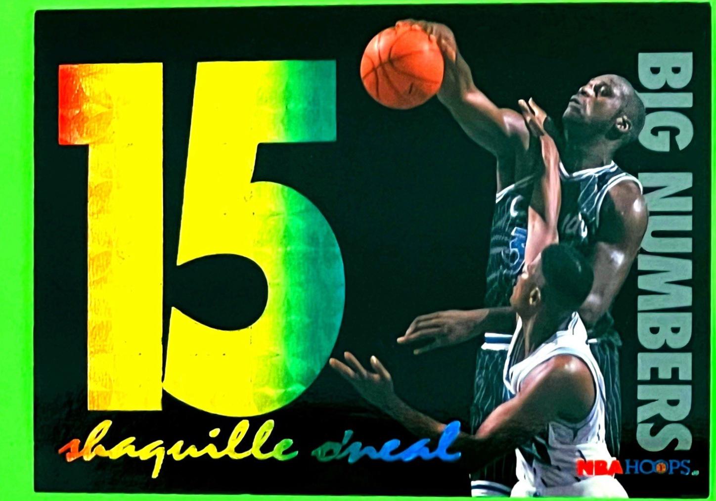 1994 Hoops Big Numbers Shaquille O'Neal [Rainbow] #BN5 card