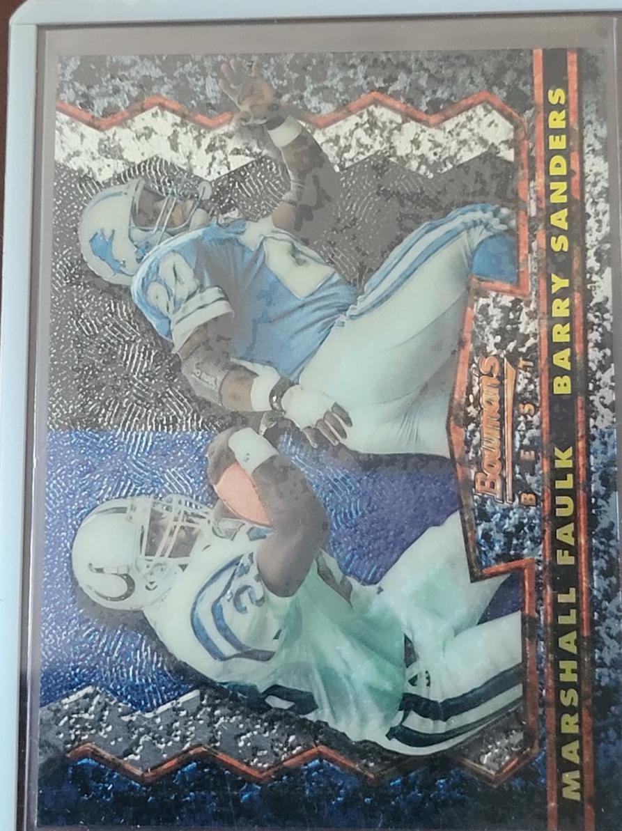 1994 Stadium Club Bowman's Best Marshall Faulk Barry Sanders #19 card