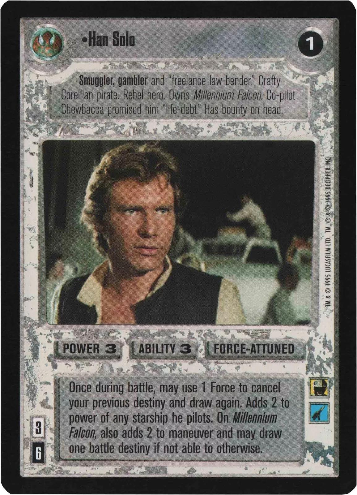 1995 CCG Premiere Limited Han Solo card