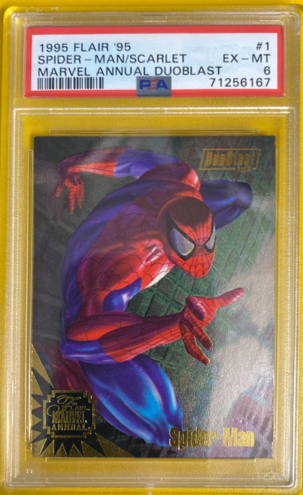 1995 Flair Duoblast Scarlet, Spider-Man #1 card