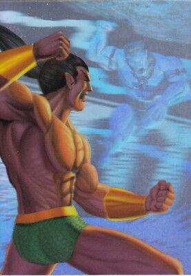 1995 Flair Holoblast Namor vs. Llyron #11 card