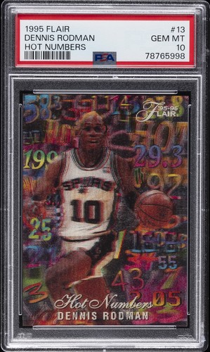 1995 Flair Hot Numbers Dennis Rodman #13 card