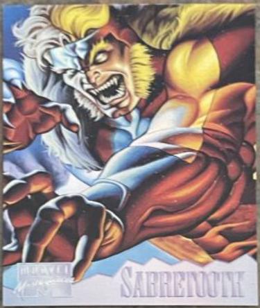 1995 Masterpieces Holoflash Sabretooth #6 card