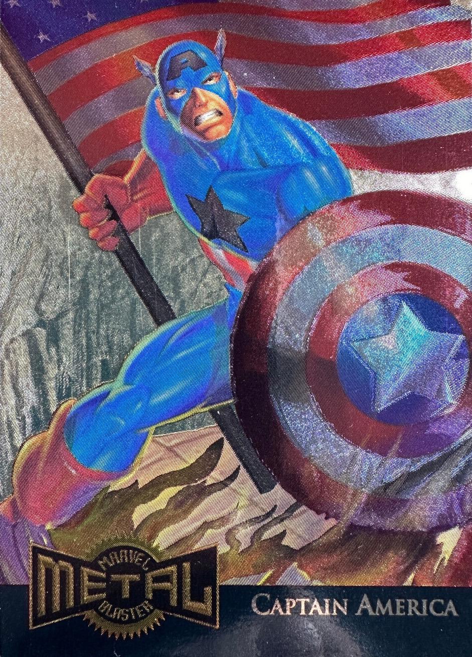 1995 Metal Blaster Captain America [Gold] #2 card