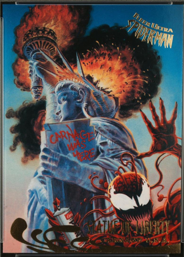 1995 Ultra Spider-Man Premier Statue of Liberty #135 card